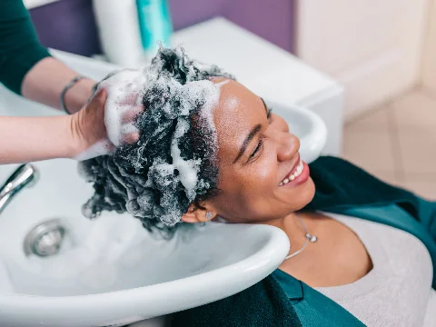 Hair wash in basin